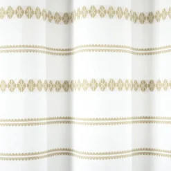 Kirkland's Home Neutral Striped And Tasseled Shower Curtain- Shower Curtains