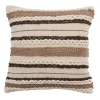 Kirkland's Home Neutral Striped Woven Square Throw Pillow- Pillows