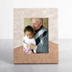 Kirkland's Home Neutral Two-Tone Faux Leather Picture Frame, 5X7- Picture Frames