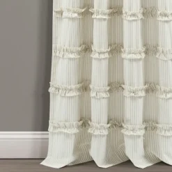 Kirkland's Home Neutral Vintage Stripe Curtain Panel Set, 84 In.- Curtains & Drapes