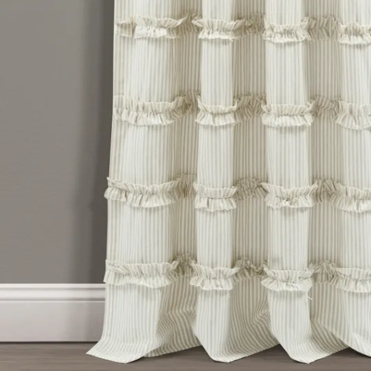 Kirkland's Home Neutral Vintage Stripe Curtain Panel Set, 84 In.- Curtains & Drapes