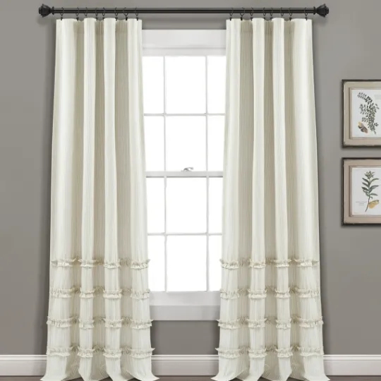 Kirkland's Home Neutral Vintage Stripe Curtain Panel Set, 95 In.- Curtains & Drapes