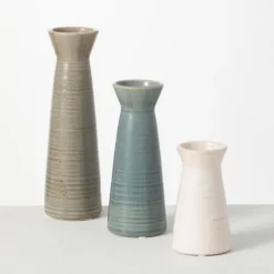 Kirkland's Home Neutral Wide Mouth Vases, Set Of 3- Vases