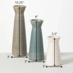 Kirkland's Home Neutral Wide Mouth Vases, Set Of 3- Vases
