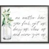 Kirkland's Home Never Give Up Framed Giclee Canvas Art Print- Wall Quotes & Signs