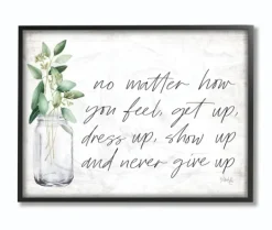 Kirkland's Home Never Give Up Framed Giclee Canvas Art Print- Wall Quotes & Signs