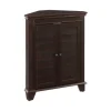 Kirkland's Home Nikki Dark Wooden Corner Cabinet- Bathroom Furniture