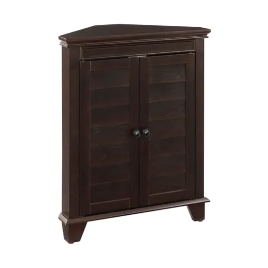 Kirkland's Home Nikki Dark Wooden Corner Cabinet- Bathroom Furniture