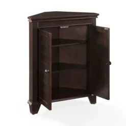 Kirkland's Home Nikki Dark Wooden Corner Cabinet- Bathroom Furniture