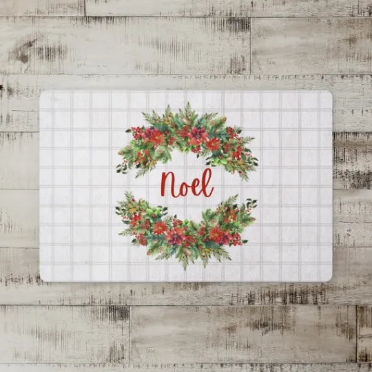 Kirkland's Home Noel Wreath Christmas Kitchen Mat- Kitchen & Floor Mats