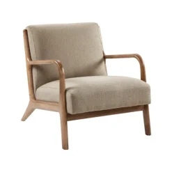 Kirkland's Home Nolan Cream Mid-Century Accent Chair- Accent Chairs