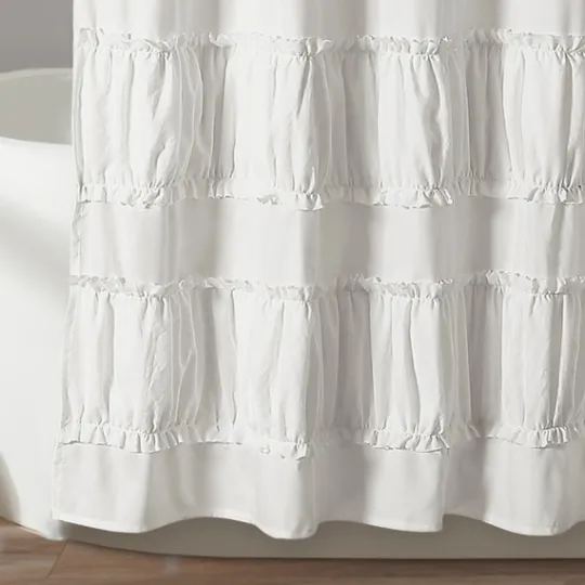 Kirkland's Home Norah Ruffle Shower Curtain- Shower Curtains