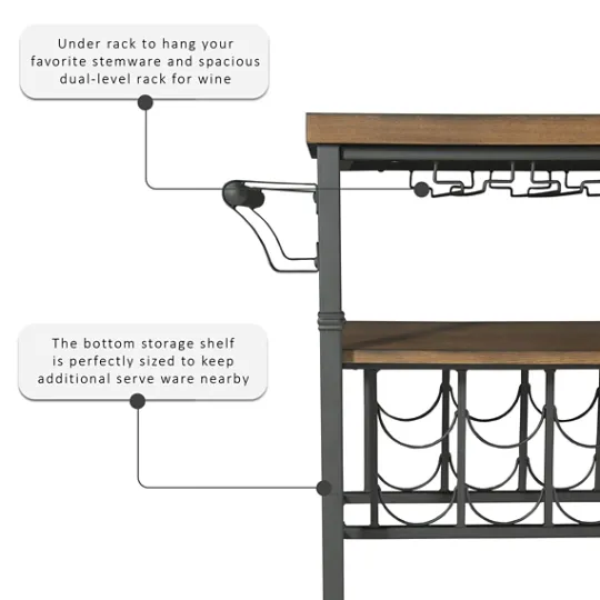 Kirkland's Home Norcross Industrial Rolling Bar Cart- Kitchen Islands & Bar Carts