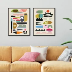 Kirkland's Home Nordic Glam Framed Canvas Art Prints, Set Of 2- Framed Art