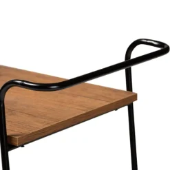 Kirkland's Home Norris Walnut 3-Tier Mobile Bar Cart- Kitchen Islands & Bar Carts