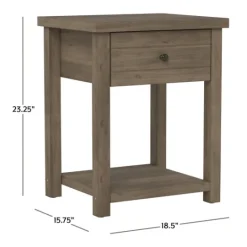 Kirkland's Home Oak Bailie Wooden Side Table- Accent & End Tables