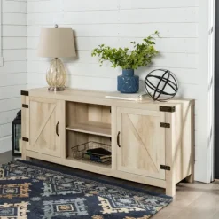 Kirkland's Home Oak Barn Doors Tv Stand- Tv Stands & Media Consoles