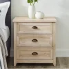 Kirkland's Home Oak Bronze Cupped Handle Nightstand- Dressers & Chests