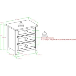 Kirkland's Home Oak Bronze Cupped Handle Nightstand- Dressers & Chests
