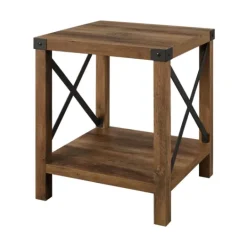 Kirkland's Home Oak Industrial X-Frame Accent Table- Accent & End Tables