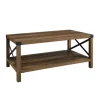 Kirkland's Home Oak Industrial X-Frame Coffee Table- Coffee Tables
