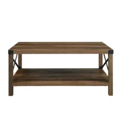 Kirkland's Home Oak Industrial X-Frame Coffee Table- Coffee Tables