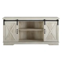 Kirkland's Home Oak Sliding Barn Door Tv Stand- Tv Stands & Media Consoles