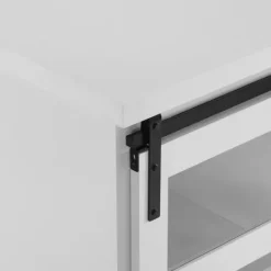 Kirkland's Home Oak Sliding Door Cabinet- Accent & End Tables