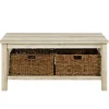 Kirkland's Home Oak Traditional Wooden Basket Coffee Table- Coffee Tables
