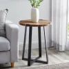 Kirkland's Home Oak Urban Rustic Round Accent Table- Accent & End Tables