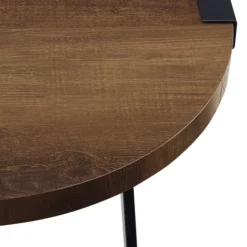 Kirkland's Home Oak Urban Rustic Round Accent Table- Accent & End Tables