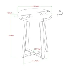Kirkland's Home Oak Urban Rustic Round Accent Table- Accent & End Tables