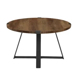 Kirkland's Home Oak Urban Rustic Round Coffee Table- Coffee Tables