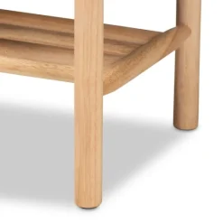 Kirkland's Home Oak Wood And Woven Nylon Bench- Benches & Ottomans