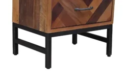 Kirkland's Home Oak Wood Chevron 3-Drawer Nightstand- Nightstands