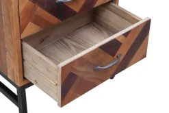 Kirkland's Home Oak Wood Chevron 3-Drawer Nightstand- Nightstands