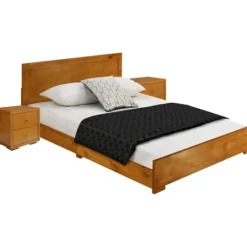 Kirkland's Home Oak Wood King Platform Bed And 2-Nightstand Set- Beds & Headboards