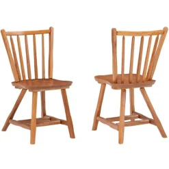 Kirkland's Home Oak Wood Spindle Back Dining Chairs, Set Of 2- Dining Chairs