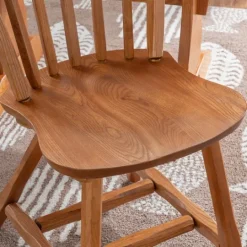 Kirkland's Home Oak Wood Spindle Back Dining Chairs, Set Of 2- Dining Chairs