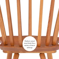 Kirkland's Home Oak Wood Spindle Back Dining Chairs, Set Of 2- Dining Chairs