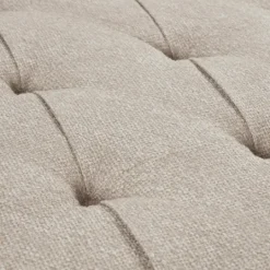 Kirkland's Home Oatmeal Tufted Square Ottoman- Benches & Ottomans