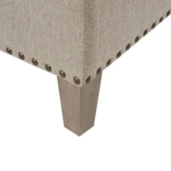 Kirkland's Home Oatmeal Tufted Square Ottoman- Benches & Ottomans