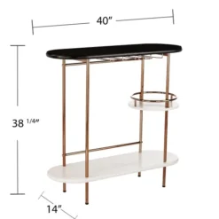 Kirkland's Home Oblong Gold Metal Frame Bar Cart- Kitchen Islands & Bar Carts