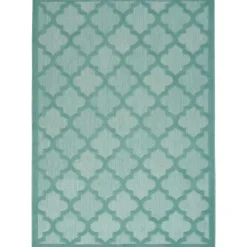 Kirkland's Home Ocean Aqua Trellis Outdoor Area Rug, 4X6- Outdoor Rugs