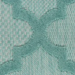 Kirkland's Home Ocean Aqua Trellis Outdoor Area Rug, 4X6- Outdoor Rugs