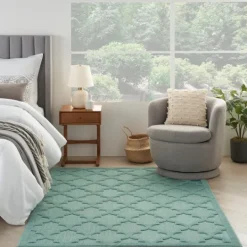 Kirkland's Home Ocean Aqua Trellis Outdoor Area Rug, 4X6- Outdoor Rugs