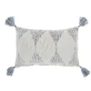 Kirkland's Home Ocean Stripe Diamond Tassels Cotton Lumbar Pillow- Pillows