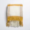 Kirkland's Home Ochre Windowpane Faux Mohair Throw- Blankets & Throws