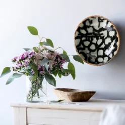 Kirkland's Home Off White And Black Hanging Bowl Wall Plaque- Wall Plaques