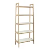 Kirkland's Home Off White Wood Shelves With Natural Frame Bookcase- Bookshelves